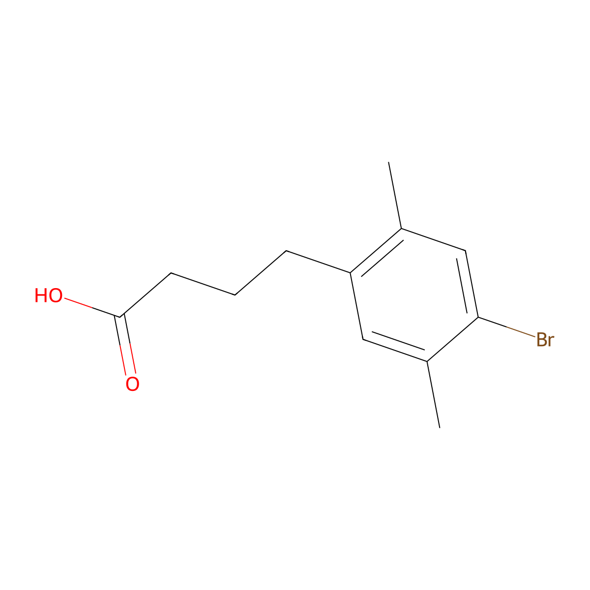 4-(4-Bromo-2,5-dimethylphenyl)butanoic acid molecular structure, CAS 30098-35-2