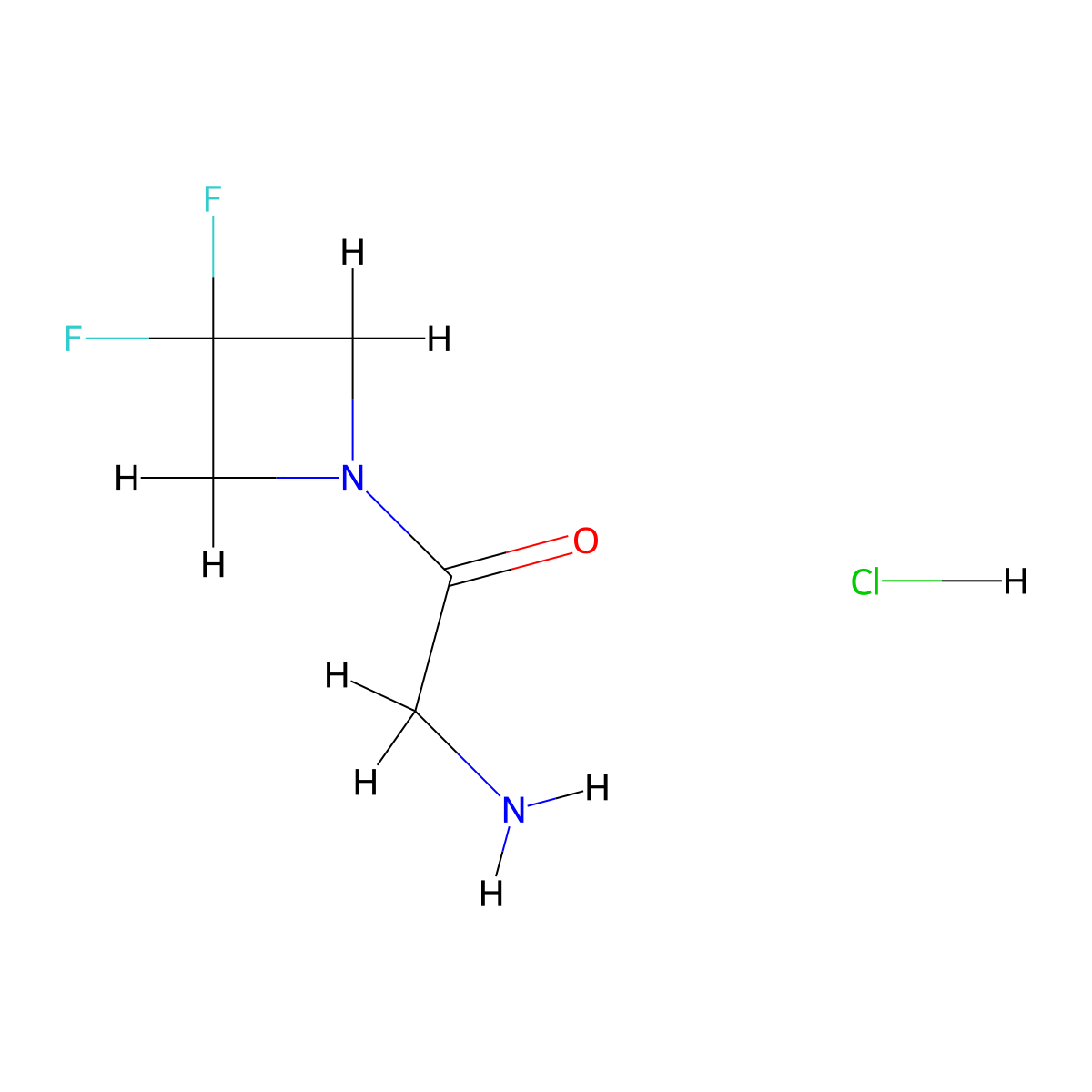 2-Amino-1-(3,3-difluoroazetidin-1-yl)ethan-1-one hydrochloride molecular structure, CAS 3009885-36-0