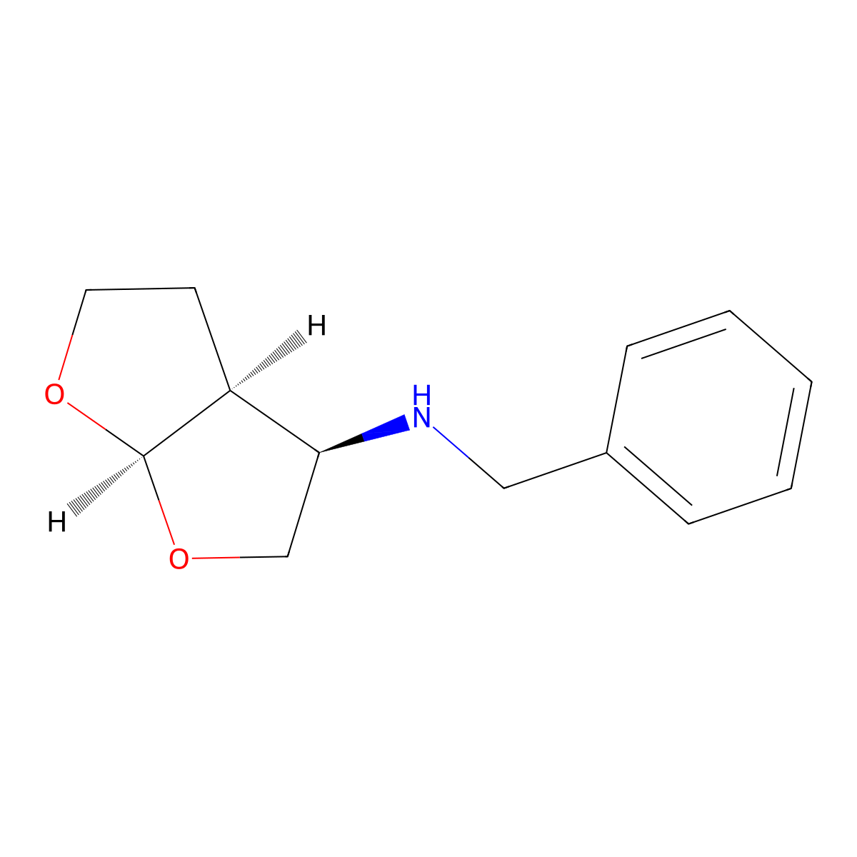 (3R,3AS,6AR)-N-Benzylhexahydrofuro[2,3-B]furan-3-amine molecular structure, CAS 3009908-93-1