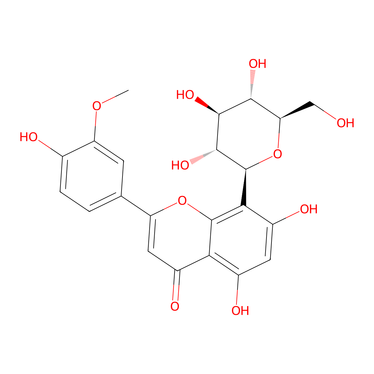 Scoparin molecular structure, CAS 301-16-6
