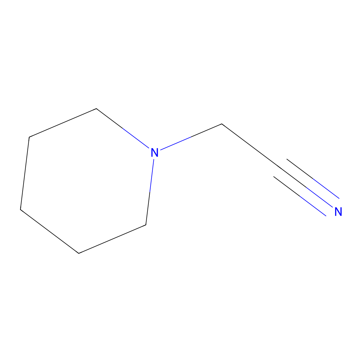Piperidinoacetonitrile molecular structure, CAS 3010-03-5