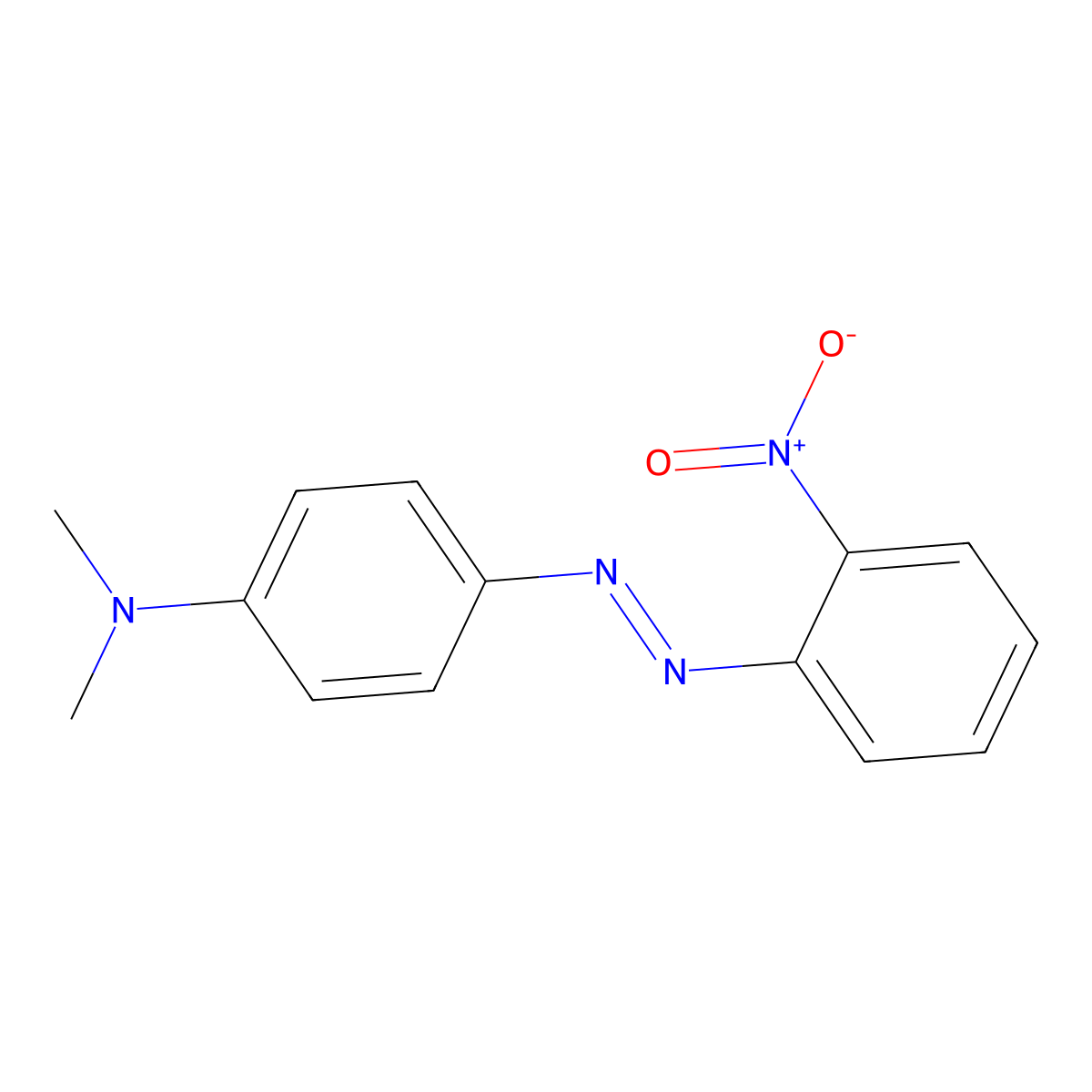N,N-Dimethyl-4-(2-(2-nitrophenyl)diazenyl)benzenamine molecular structure, CAS 3010-38-6