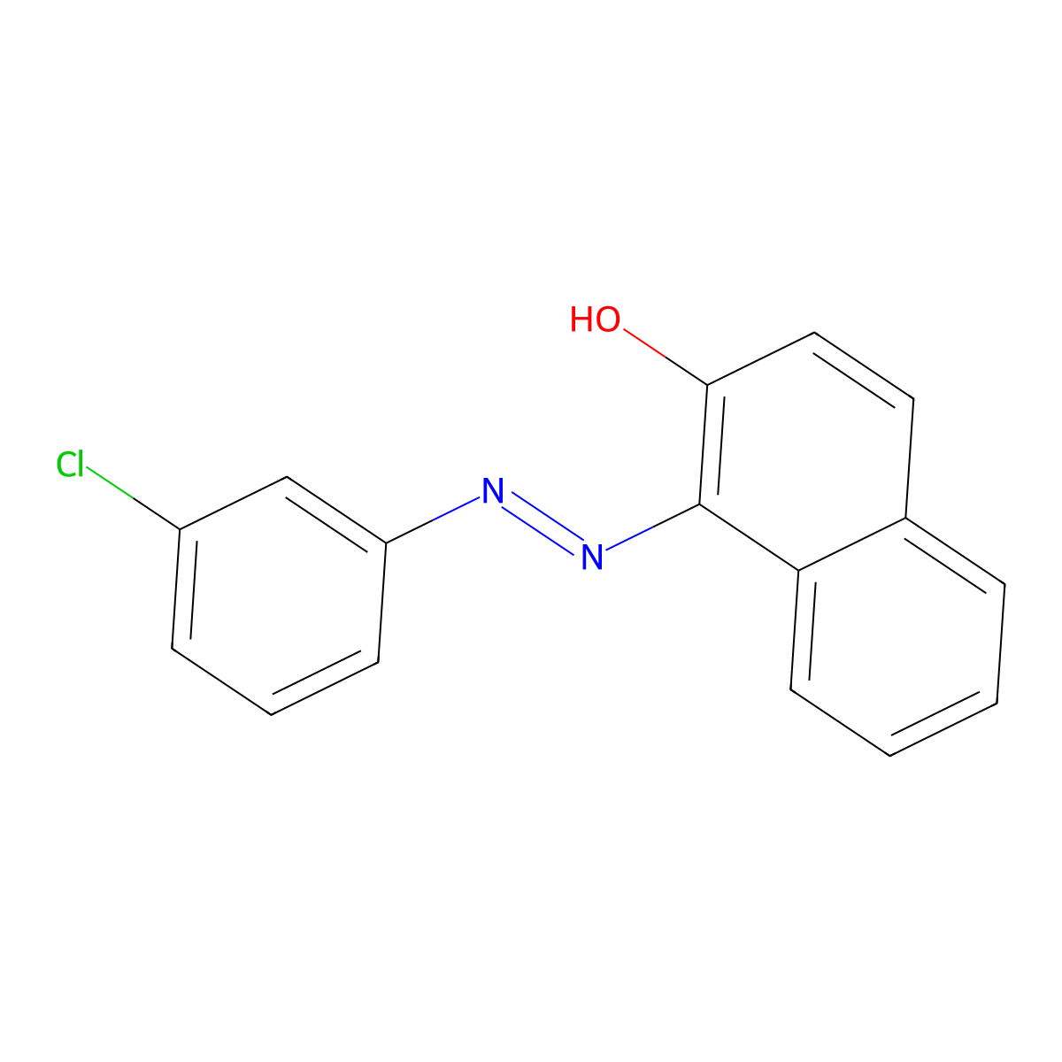 2-Naphthalenol, 1-[2-(3-chlorophenyl)diazenyl]- molecular structure, CAS 3010-45-5