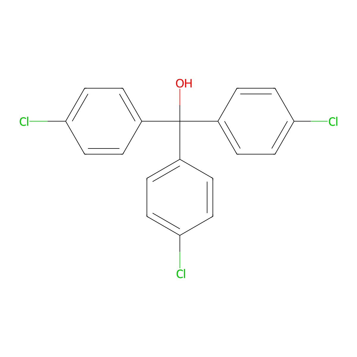 Tris(4-chlorophenyl)methanol molecular structure, CAS 3010-80-8