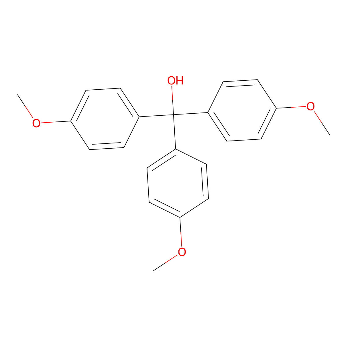 4-Methoxy-alpha,alpha-bis(4-methoxyphenyl)benzenemethanol molecular structure, CAS 3010-81-9
