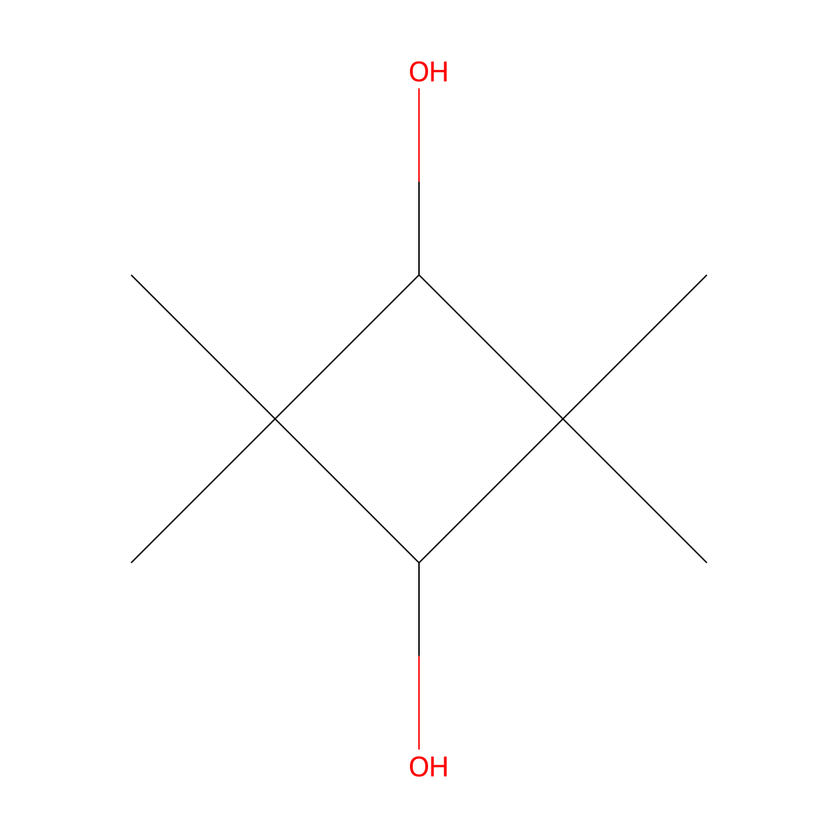 2,2,4,4-Tetramethylcyclobutane-1,3-diol molecular structure, CAS 3010-96-6