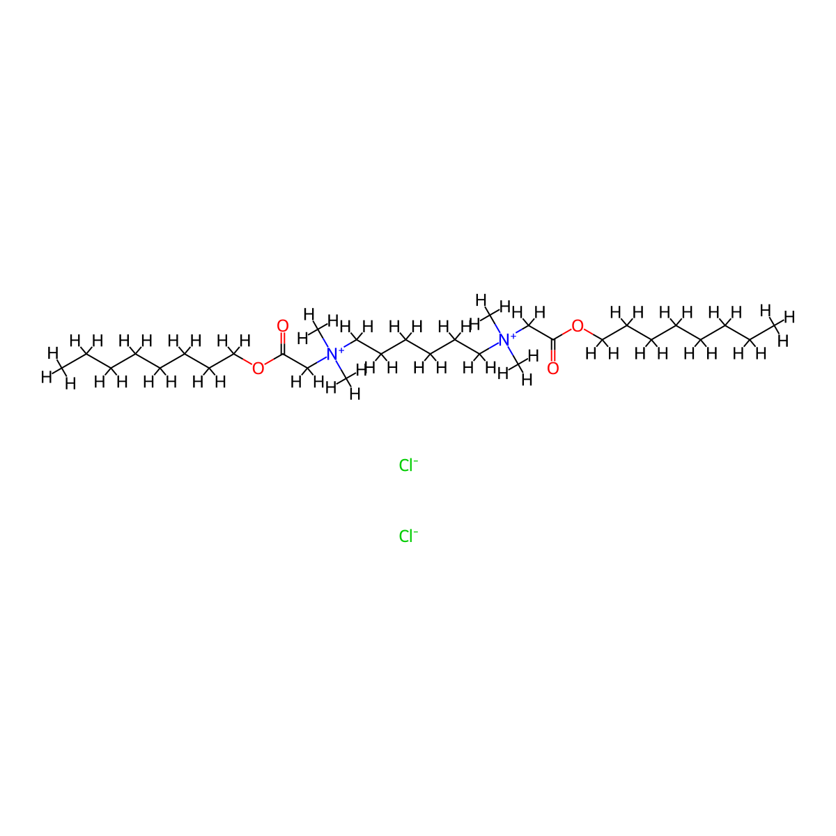 Ammonium, hexamethylenebis((carboxymethyl)dimethyl-, dichloride, dioctyl ester molecular structure, CAS 30100-40-4