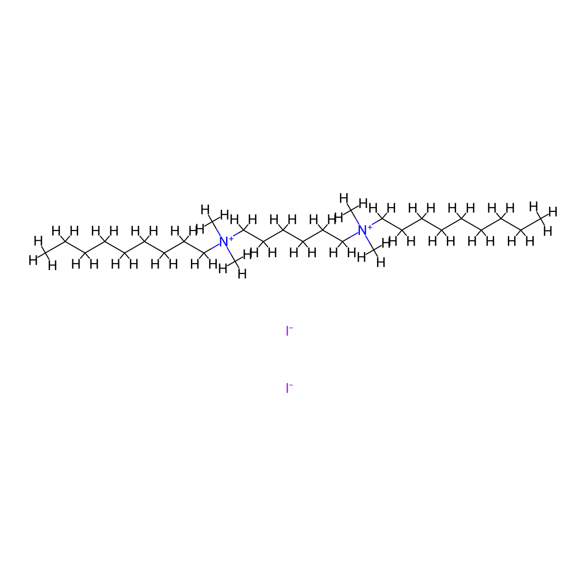 N~1~,N~1~,N~6~,N~6~-Tetramethyl-N~1~,N~6~-dinonylhexane-1,6-bis(aminium) diiodide molecular structure, CAS 30100-42-6