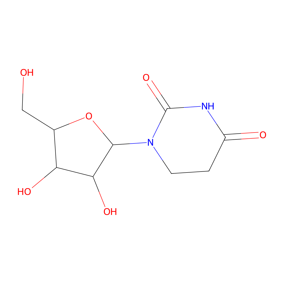 Uridine, 5,6-dihydro- molecular structure, CAS 30100-83-5