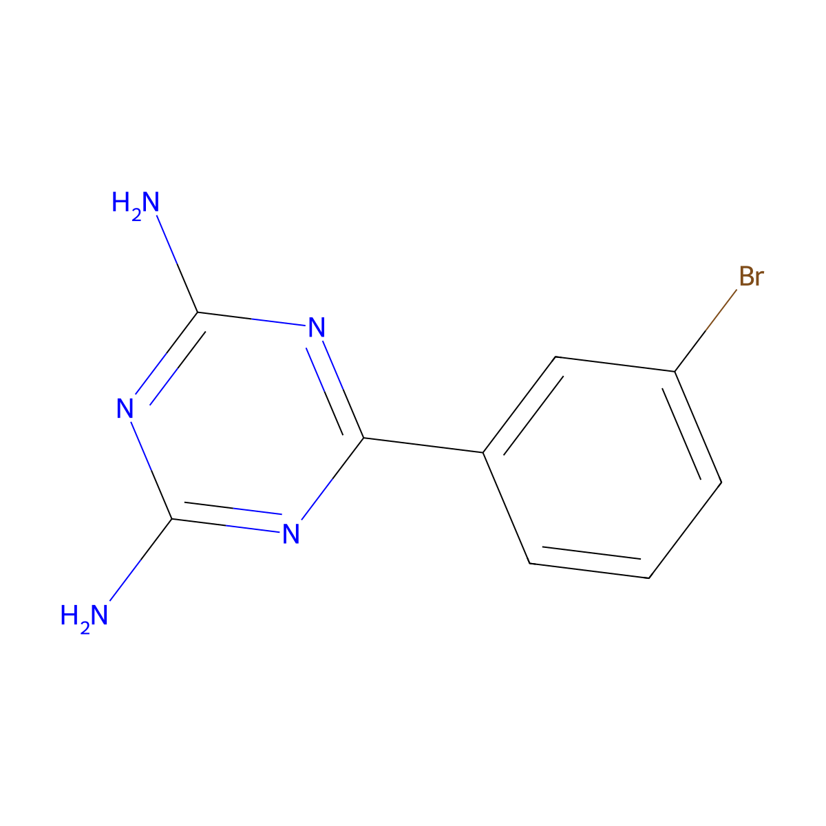 6-(3-Bromophenyl)-1,3,5-triazine-2,4-diamine molecular structure, CAS 30101-52-1