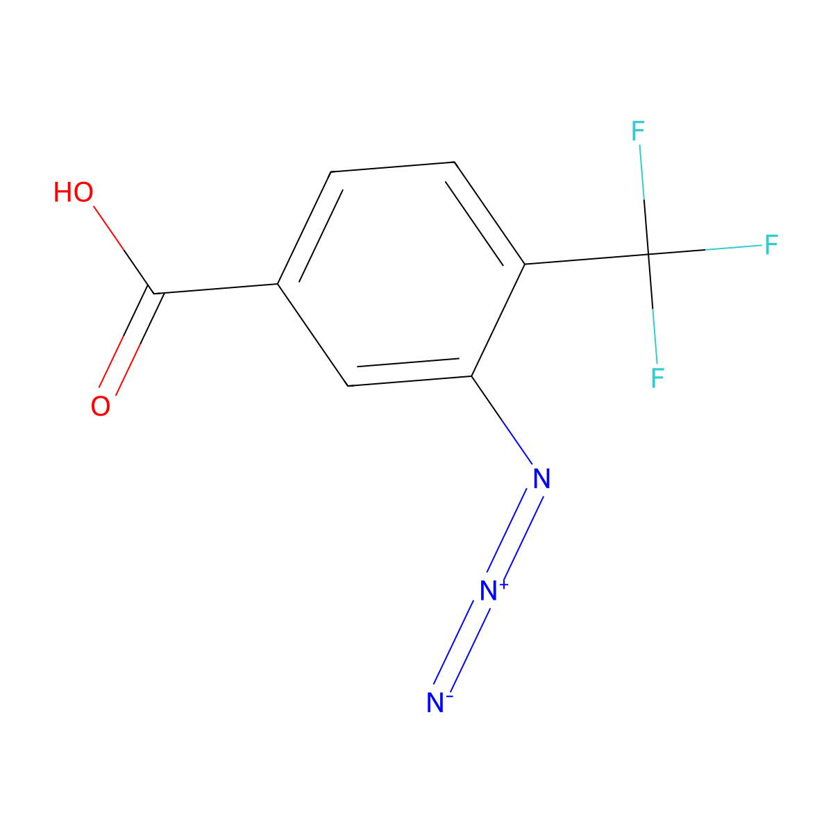 3-Azido-4-(trifluoromethyl)benzoic acid molecular structure, CAS 3010275-26-7