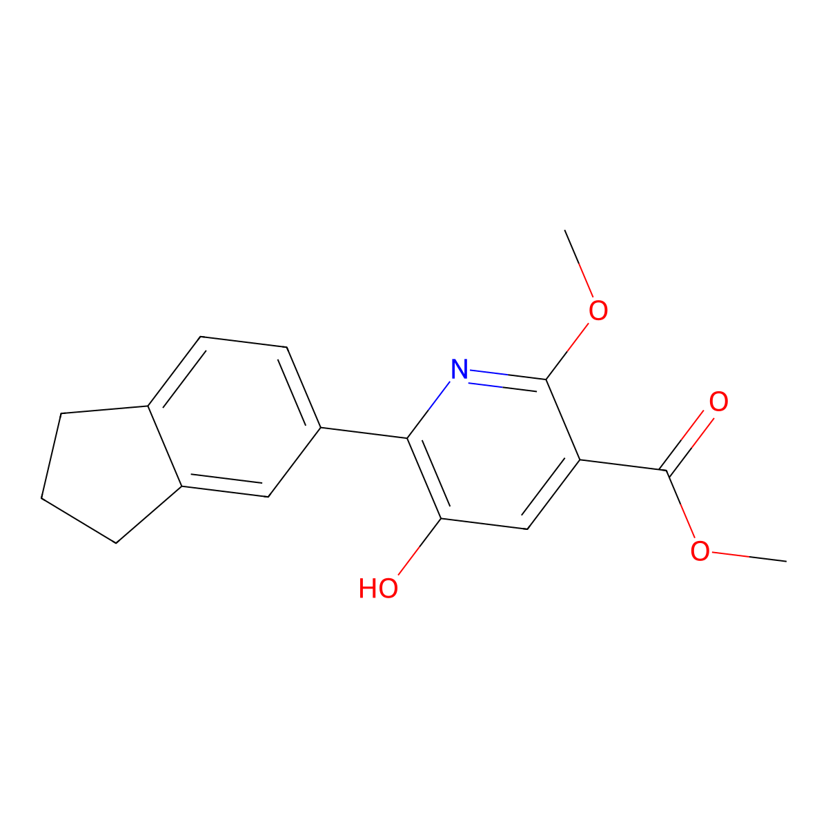 Methyl 6-(2,3-dihydro-1H-inden-5-YL)-5-hydroxy-2-methoxynicotinate molecular structure, CAS 3010286-92-4