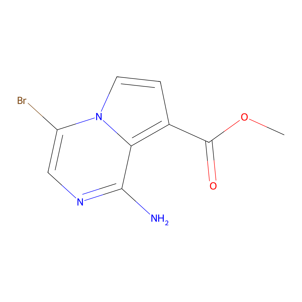 Methyl 1-amino-4-bromopyrrolo[1,2-A]pyrazine-8-carboxylate molecular structure, CAS 3010286-95-7