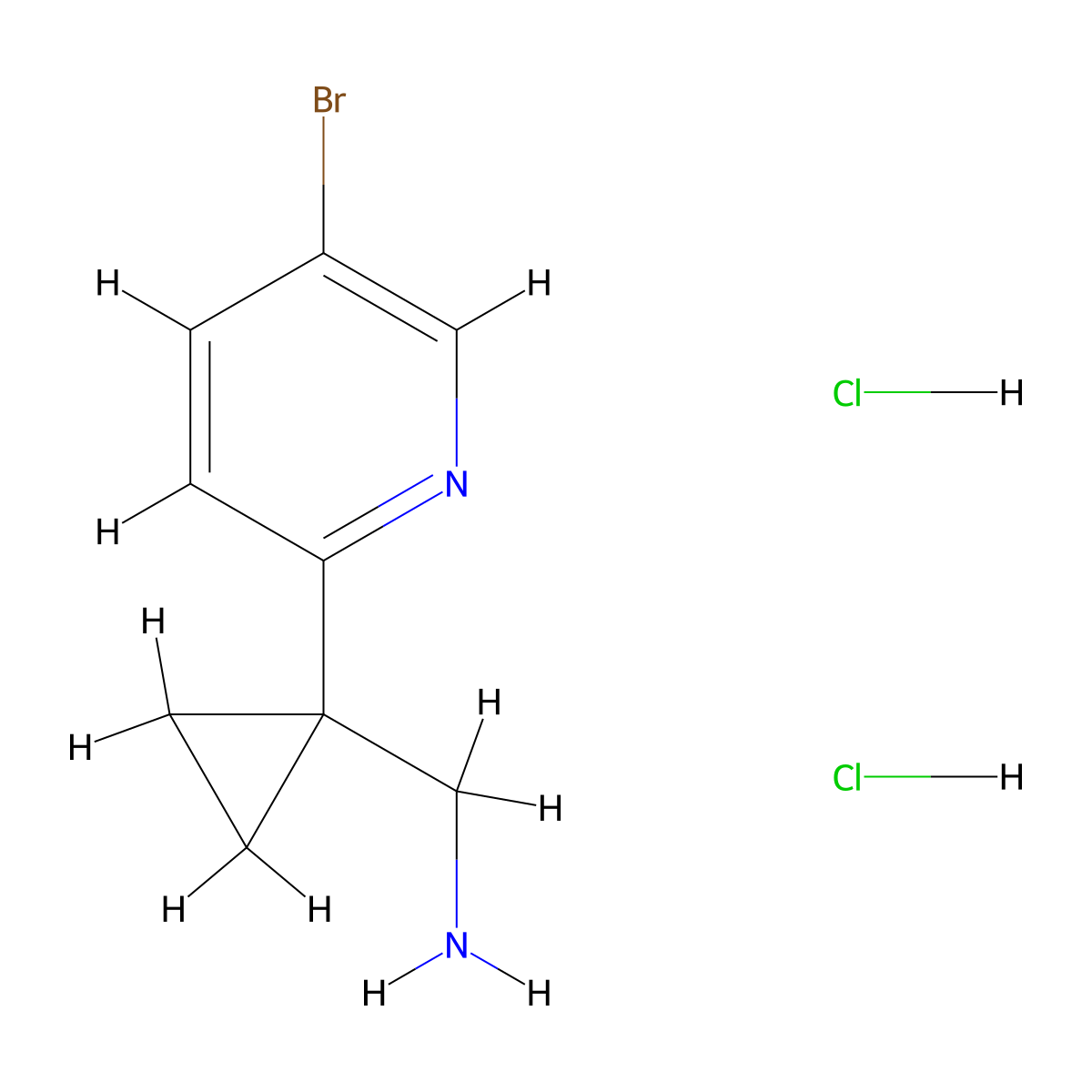 (1-(5-Bromopyridin-2-YL)cyclopropyl)methanamine dihydrochloride molecular structure, CAS 3010287-01-8