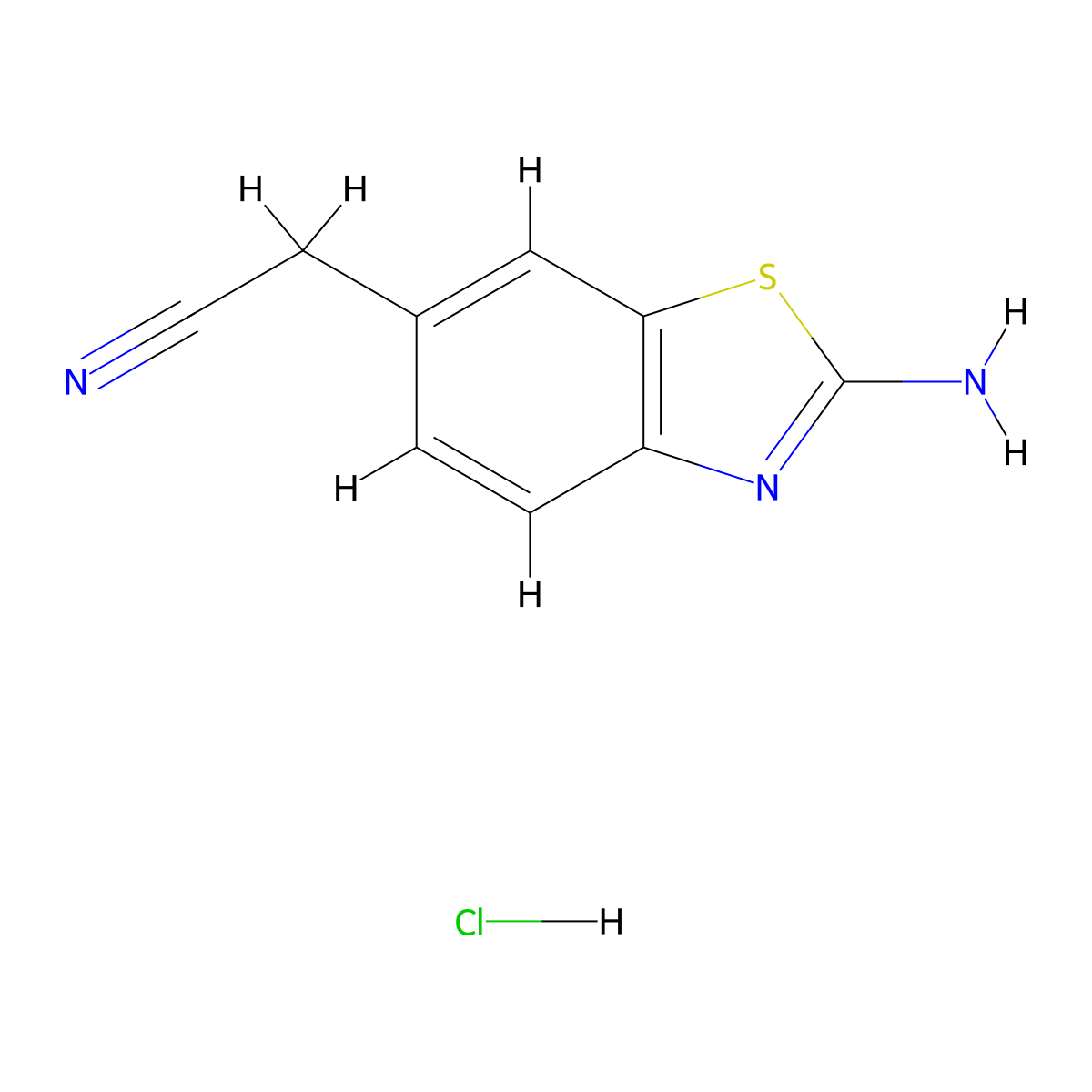 2-(2-Aminobenzo[D]thiazol-6-YL)acetonitrile hydrochloride molecular structure, CAS 3010287-02-9