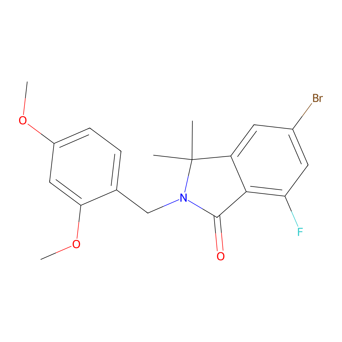 5-Bromo-2-(2,4-dimethoxybenzyl)-7-fluoro-3,3-dimethylisoindolin-1-one molecular structure, CAS 3010287-07-4