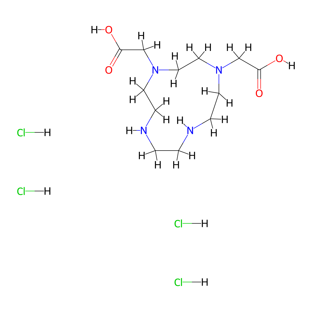 2,2'-(1,4,7,10-Tetraazacyclododecane-1,4-diyl)diacetic acid tetrahydrochloride molecular structure, CAS 3010287-09-6