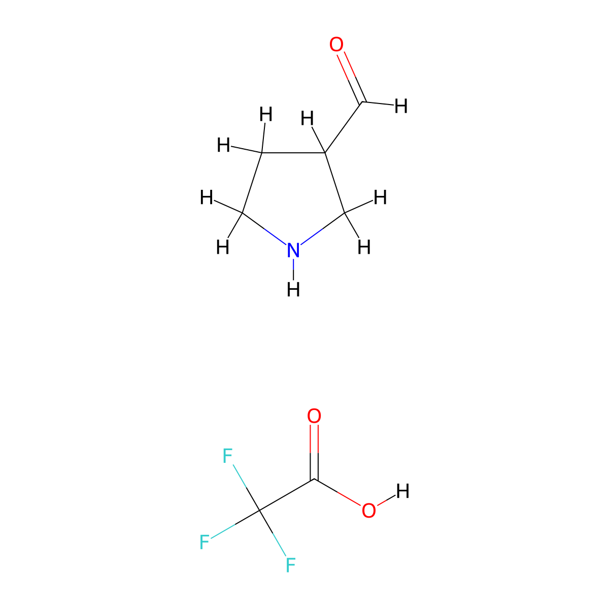 Pyrrolidine-3-carbaldehyde 2,2,2-trifluoroacetate molecular structure, CAS 3010287-11-0