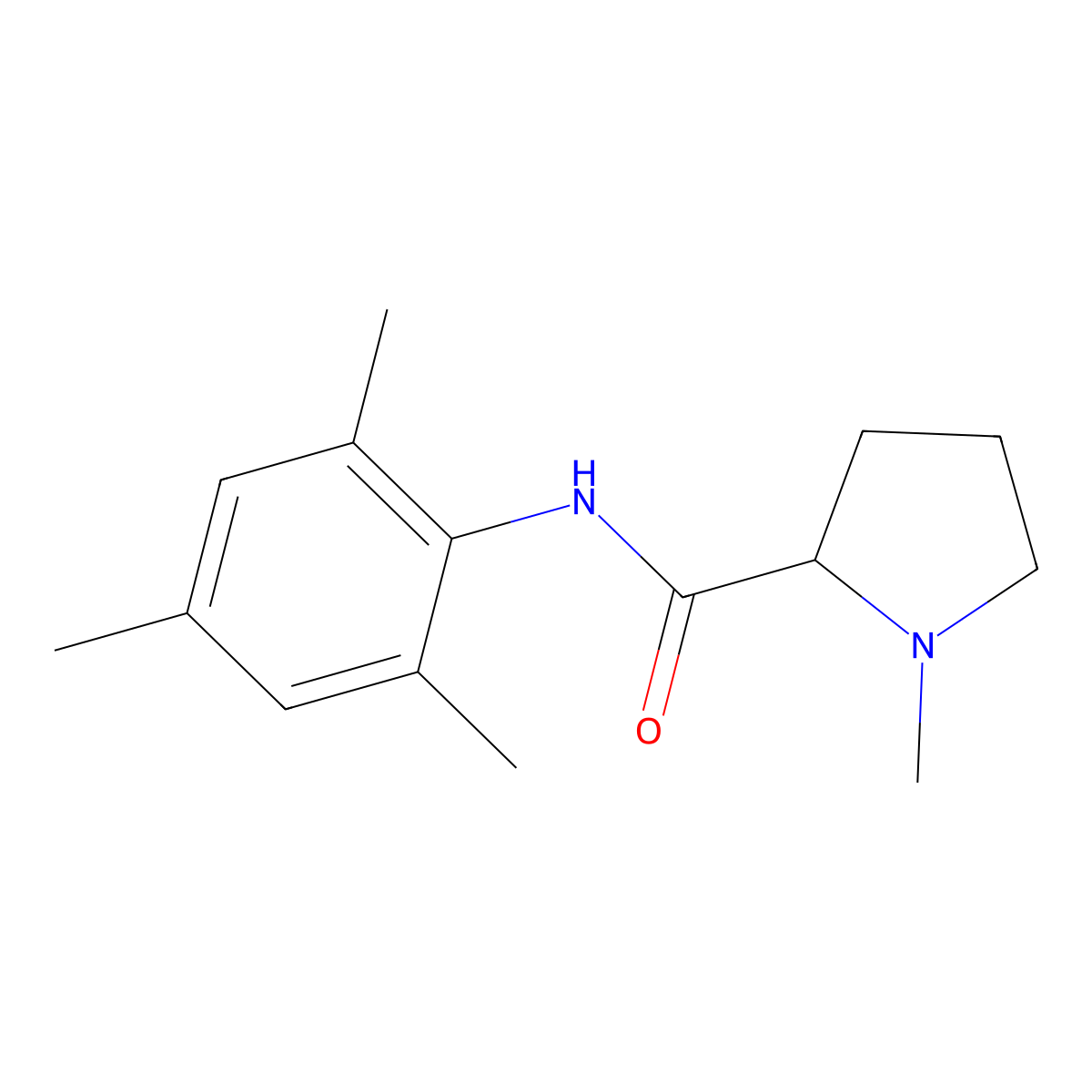 N-Mesityl-1-methylpyrrolidine-2-carboxamide molecular structure, CAS 30103-40-3