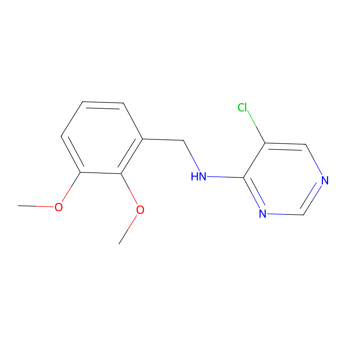 5-chloro-N-[(2,3-dimethoxyphenyl)methyl]pyrimidin-4-amine molecular structure, CAS 3010305-91-3