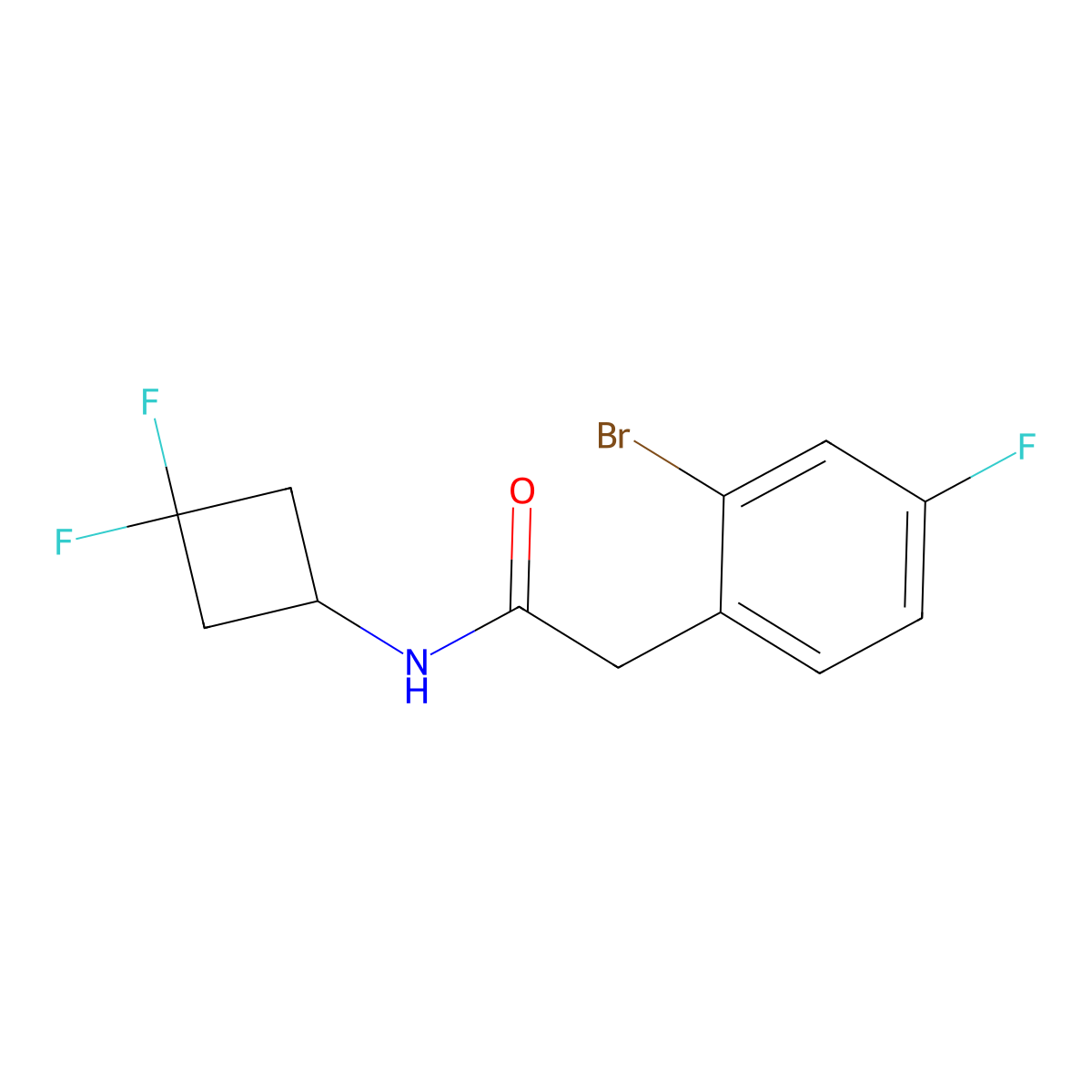 2-(2-Bromo-4-fluorophenyl)-N-(3,3-difluorocyclobutyl)acetamide molecular structure, CAS 3010365-21-3