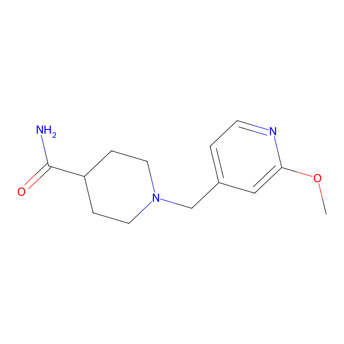 1-[(2-Methoxypyridin-4-yl)methyl]piperidine-4-carboxamide molecular structure, CAS 3010839-96-7