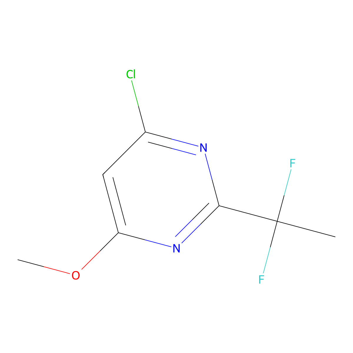 6-Chloro-2-(1,1-difluoroethyl)-4-methoxypyrimidine molecular structure, CAS 3010883-42-5