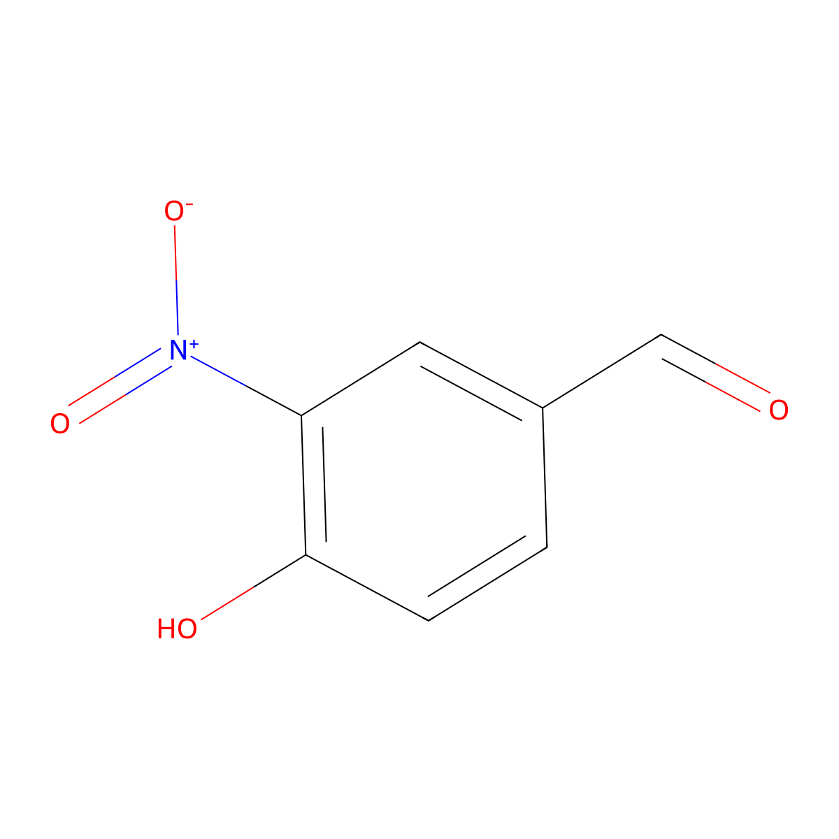 4-Hydroxy-3-nitrobenzaldehyde molecular structure, CAS 3011-34-5