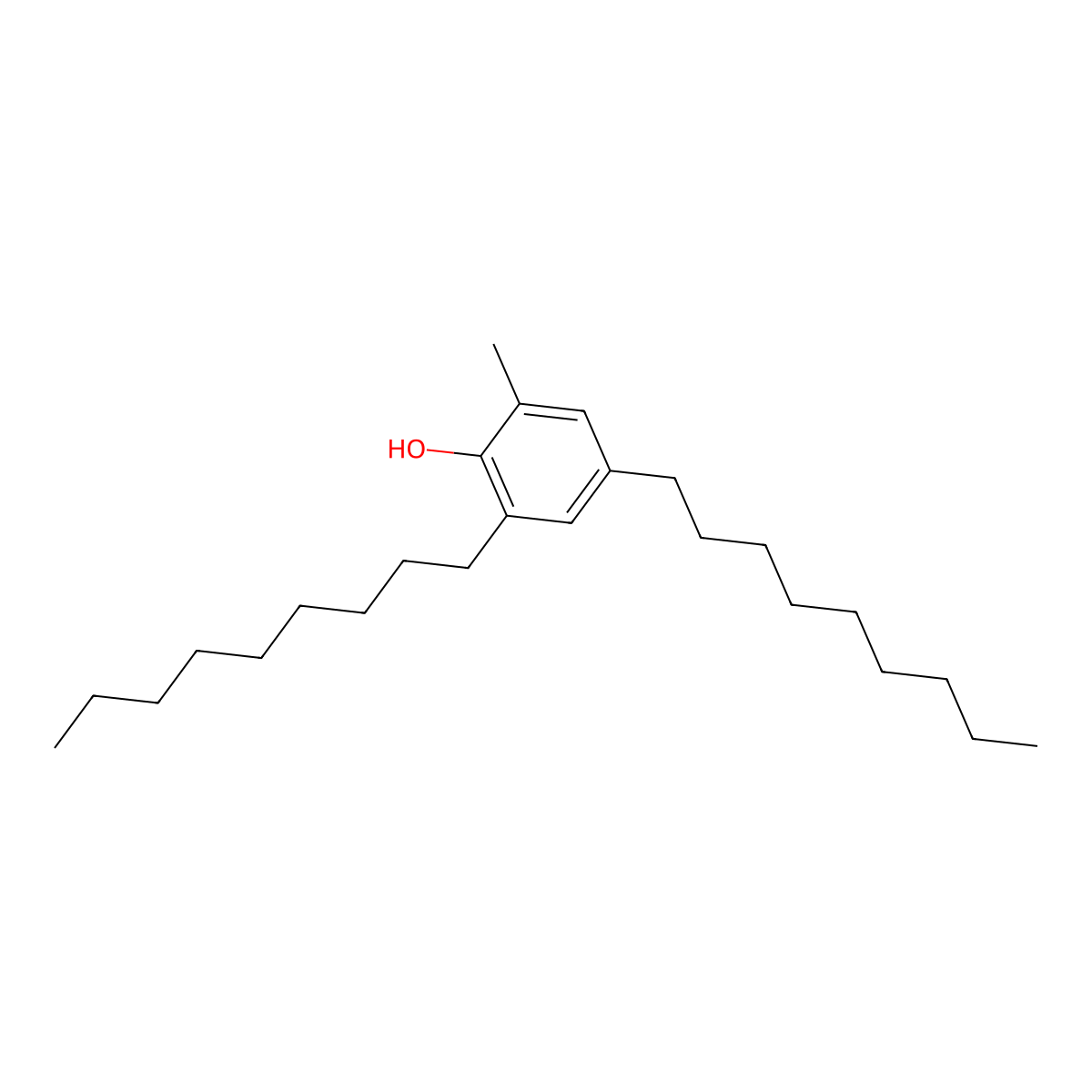 4,6-Dinonyl-o-cresol molecular structure, CAS 3011-61-8
