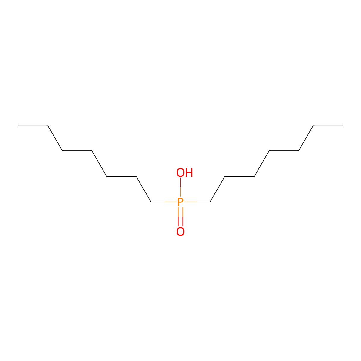 Diheptylphosphinic acid molecular structure, CAS 3011-76-5