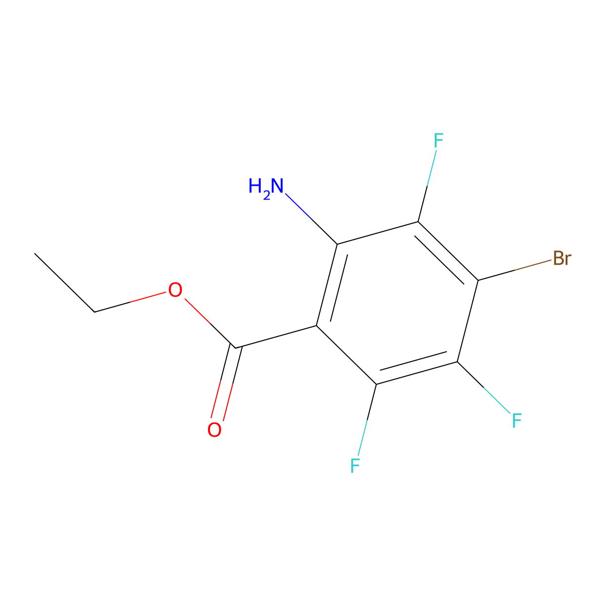 Ethyl 2-amino-4-bromo-3,5,6-trifluorobenzoate molecular structure, CAS 3011034-04-8