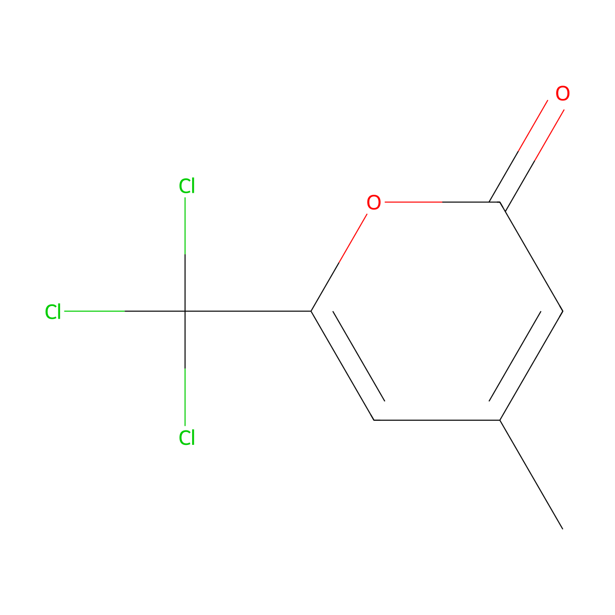 4-methyl-6-(trichloromethyl)-2H-pyran-2-one molecular structure, CAS 30113-76-9