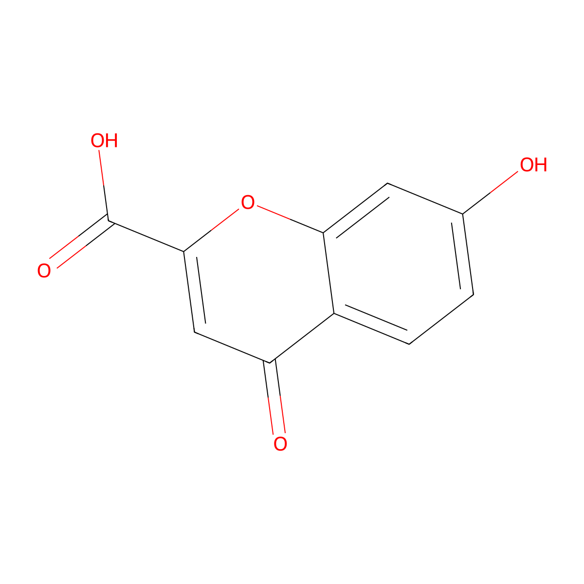 7-hydroxy-4-oxo-4H-chromen-2-carboxylic acid molecular structure, CAS 30113-83-8