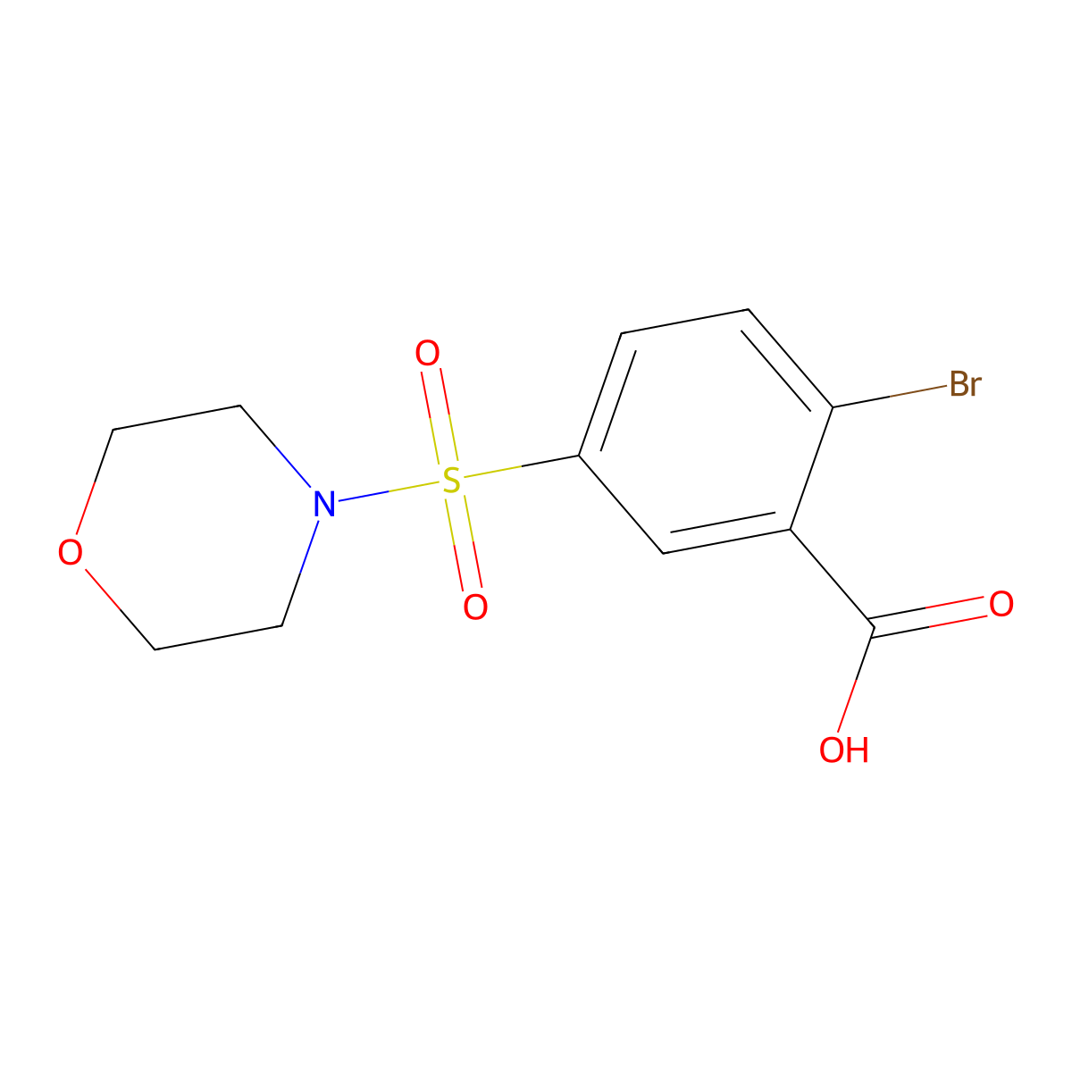 2-Bromo-5-(morpholine-4-sulfonyl)benzoic acid molecular structure, CAS 301156-86-5