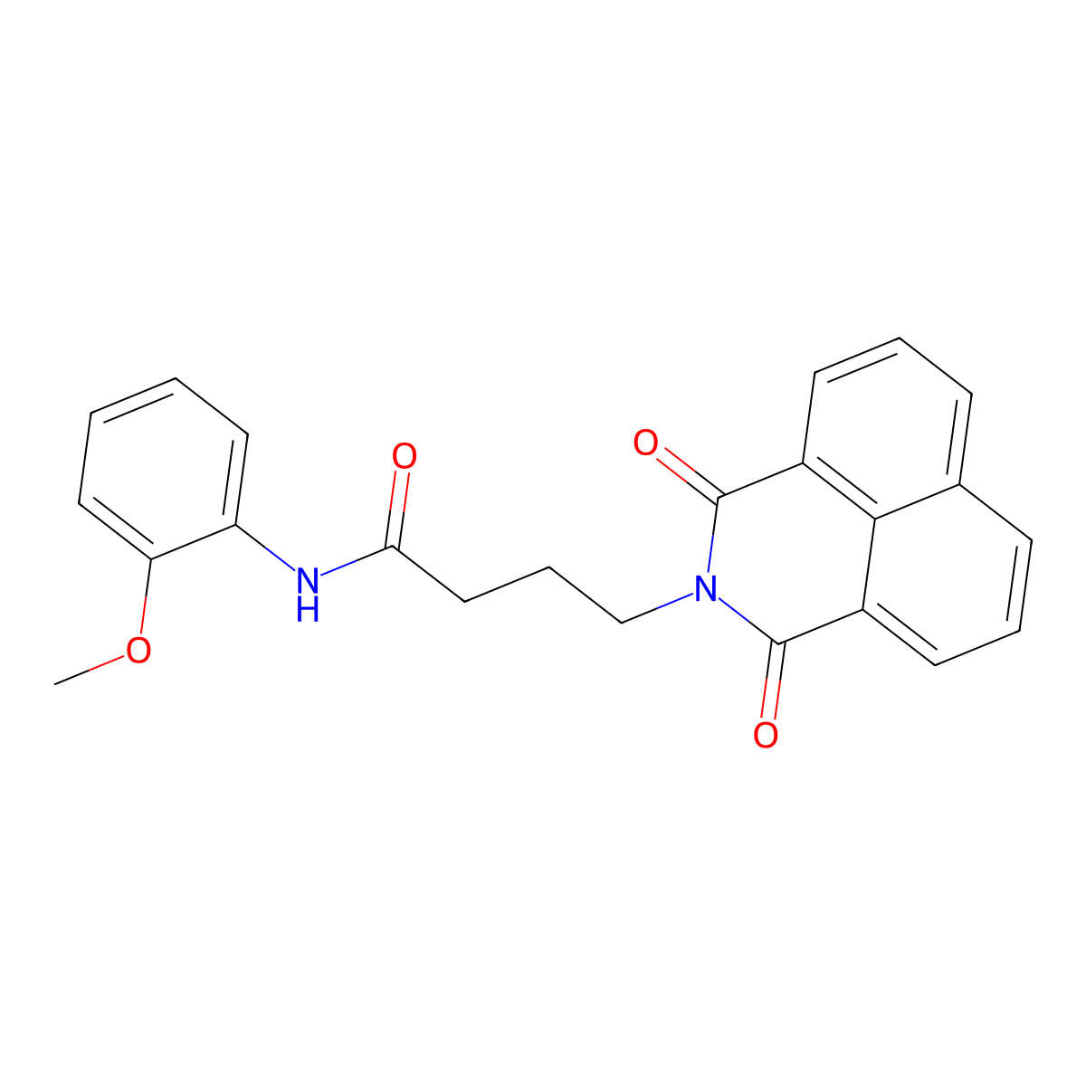 4-(1,3-dioxo-1H-benzo[de]isoquinolin-2(3H)-yl)-N-(2-methoxyphenyl)butanamide molecular structure, CAS 301157-02-8