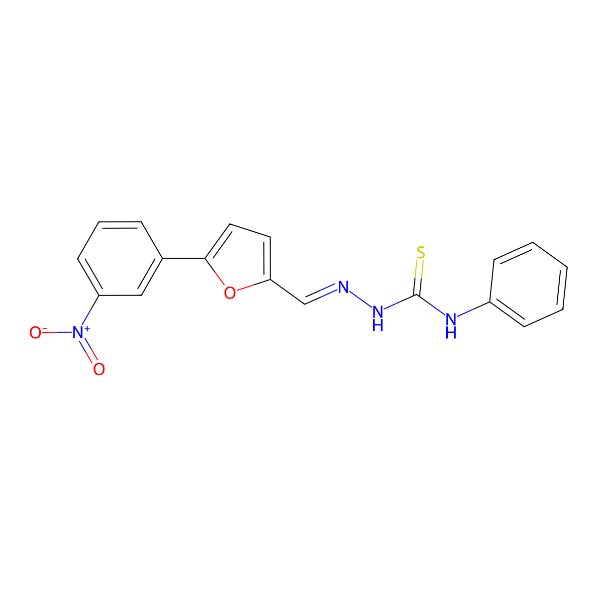 1-[(E)-[5-(3-nitrophenyl)furan-2-yl]methylideneamino]-3-phenylthiourea molecular structure, CAS 301157-29-9