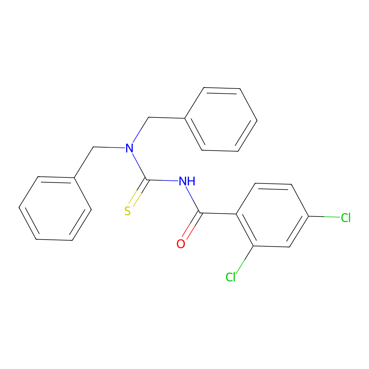 2,4-dichloro-N-(dibenzylcarbamothioyl)benzamide molecular structure, CAS 301157-41-5