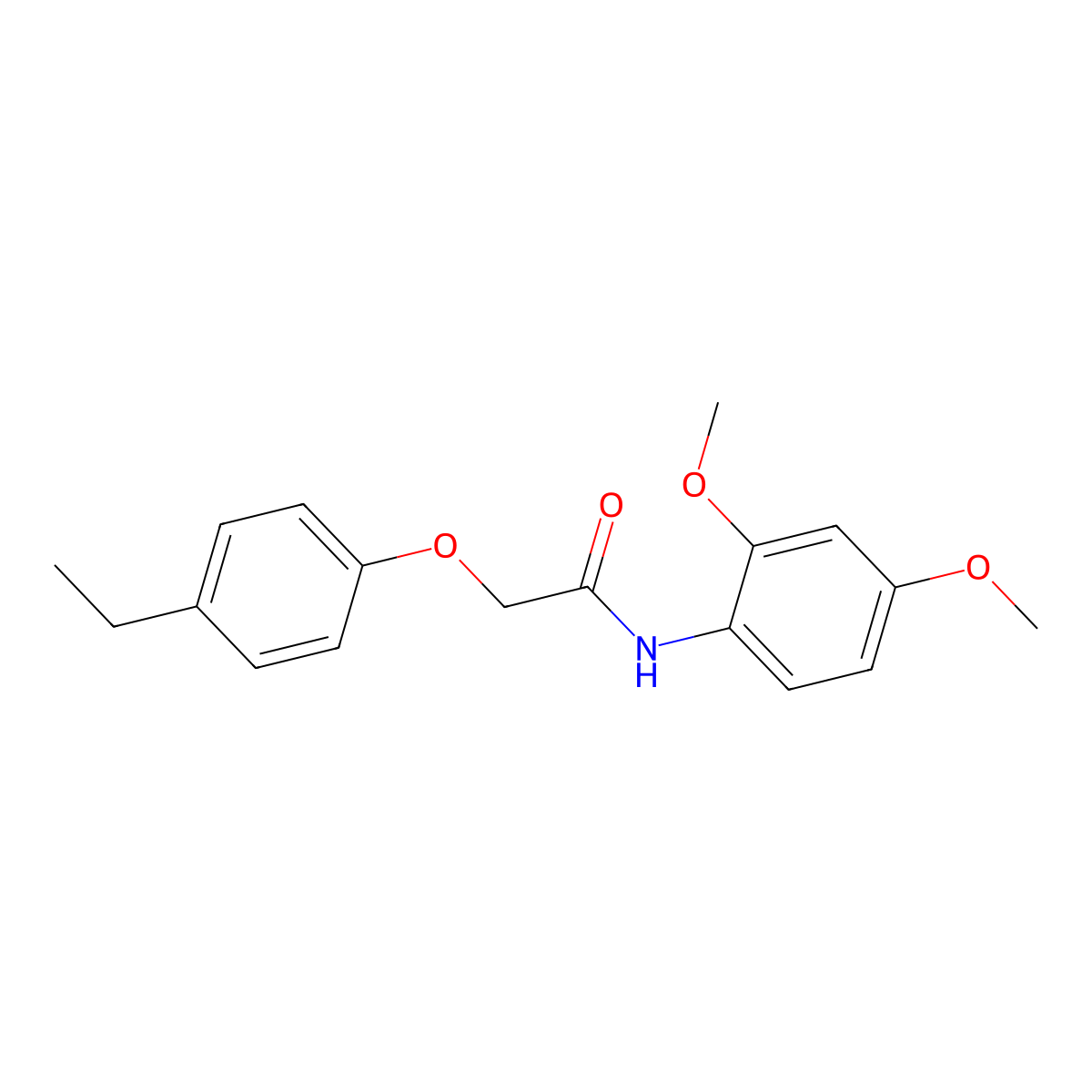 N-(2,4-dimethoxyphenyl)-2-(4-ethylphenoxy)acetamide molecular structure, CAS 301157-75-5