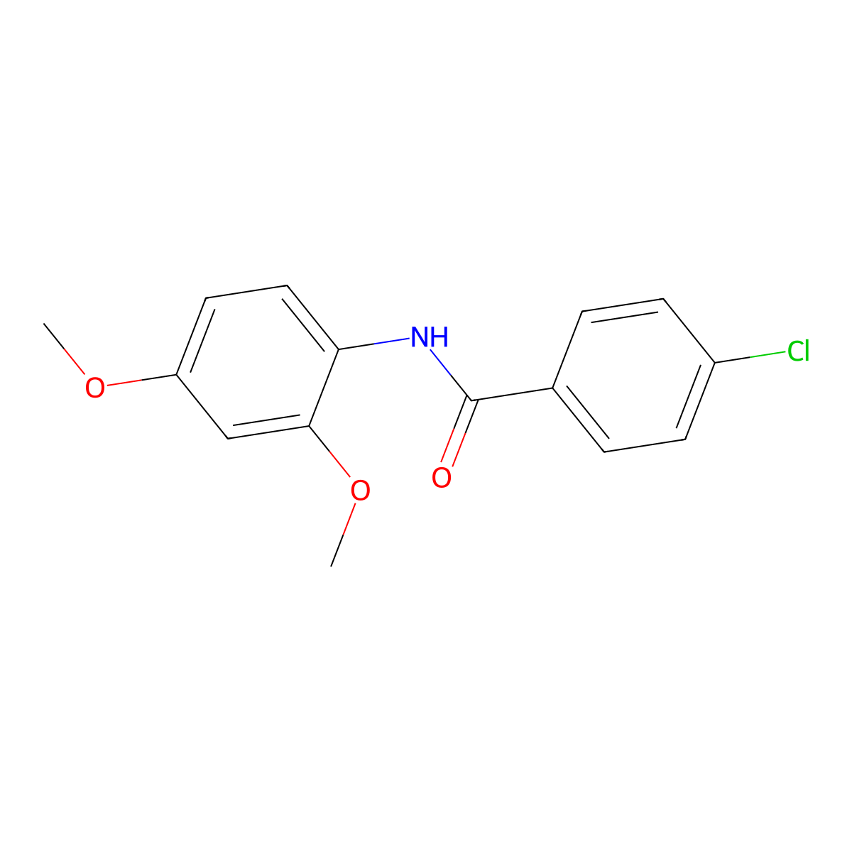 4-chloro-N-(2,4-dimethoxyphenyl)benzamide molecular structure, CAS 301157-77-7