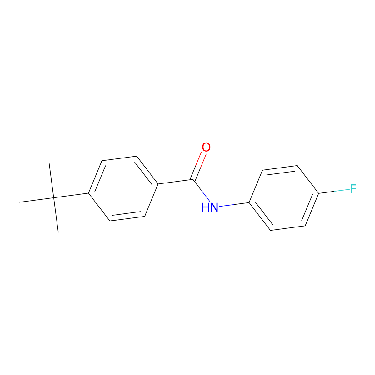 4-tert-butyl-N-(4-fluorophenyl)benzamide molecular structure, CAS 301157-80-2