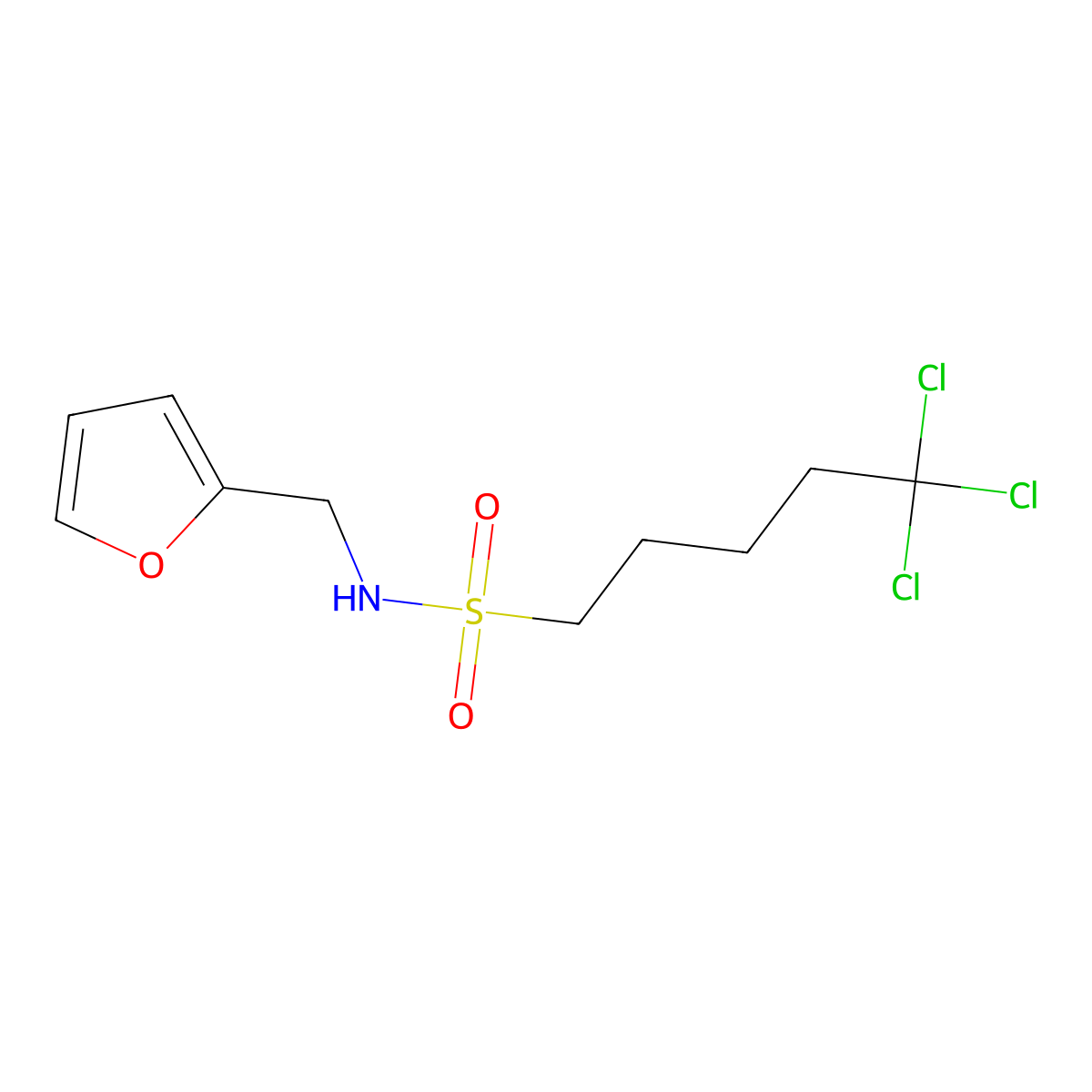 5,5,5-trichloro-N-(furan-2-ylmethyl)pentane-1-sulfonamide molecular structure, CAS 301157-87-9