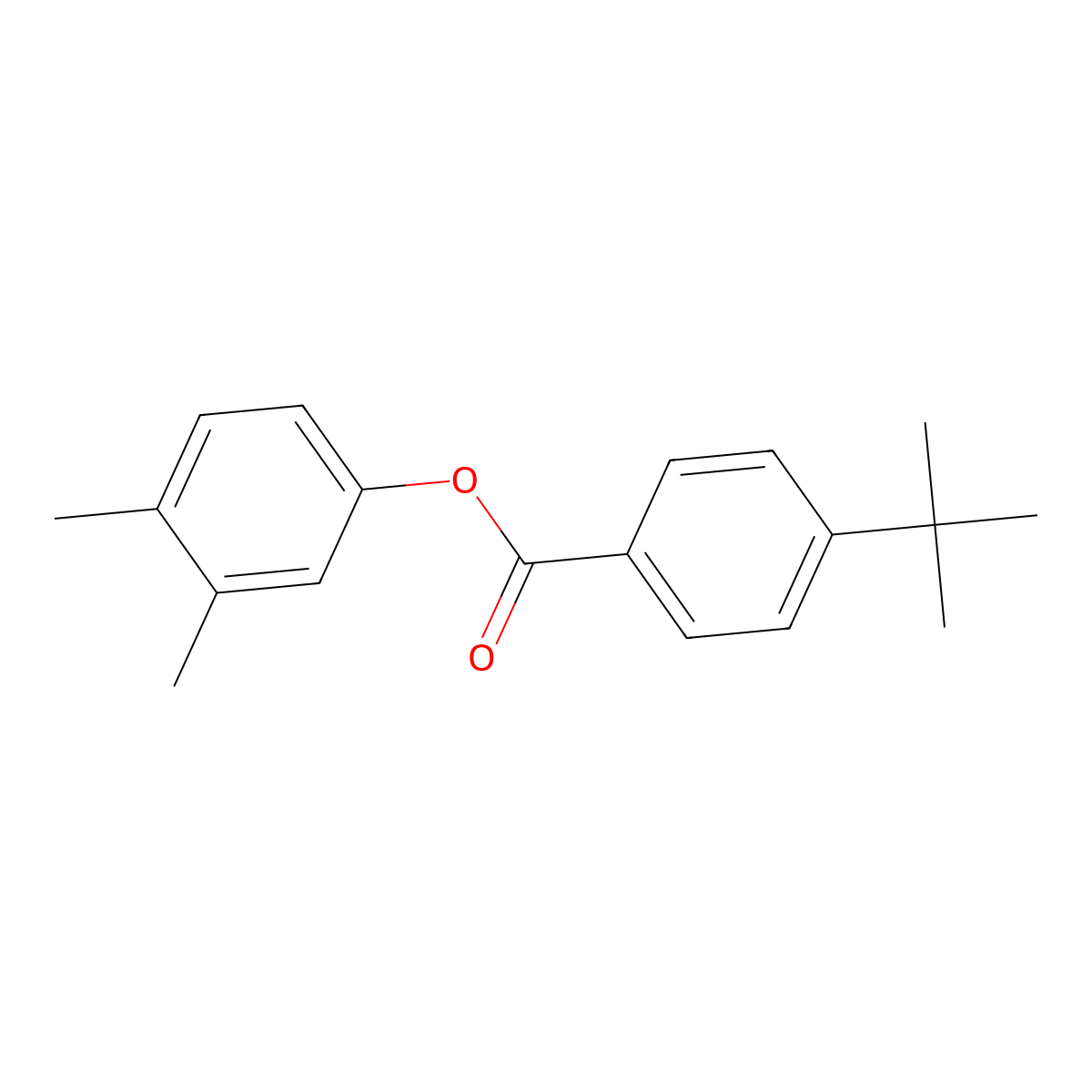3,4-Dimethylphenyl 4-tert-butylbenzoate molecular structure, CAS 301158-06-5