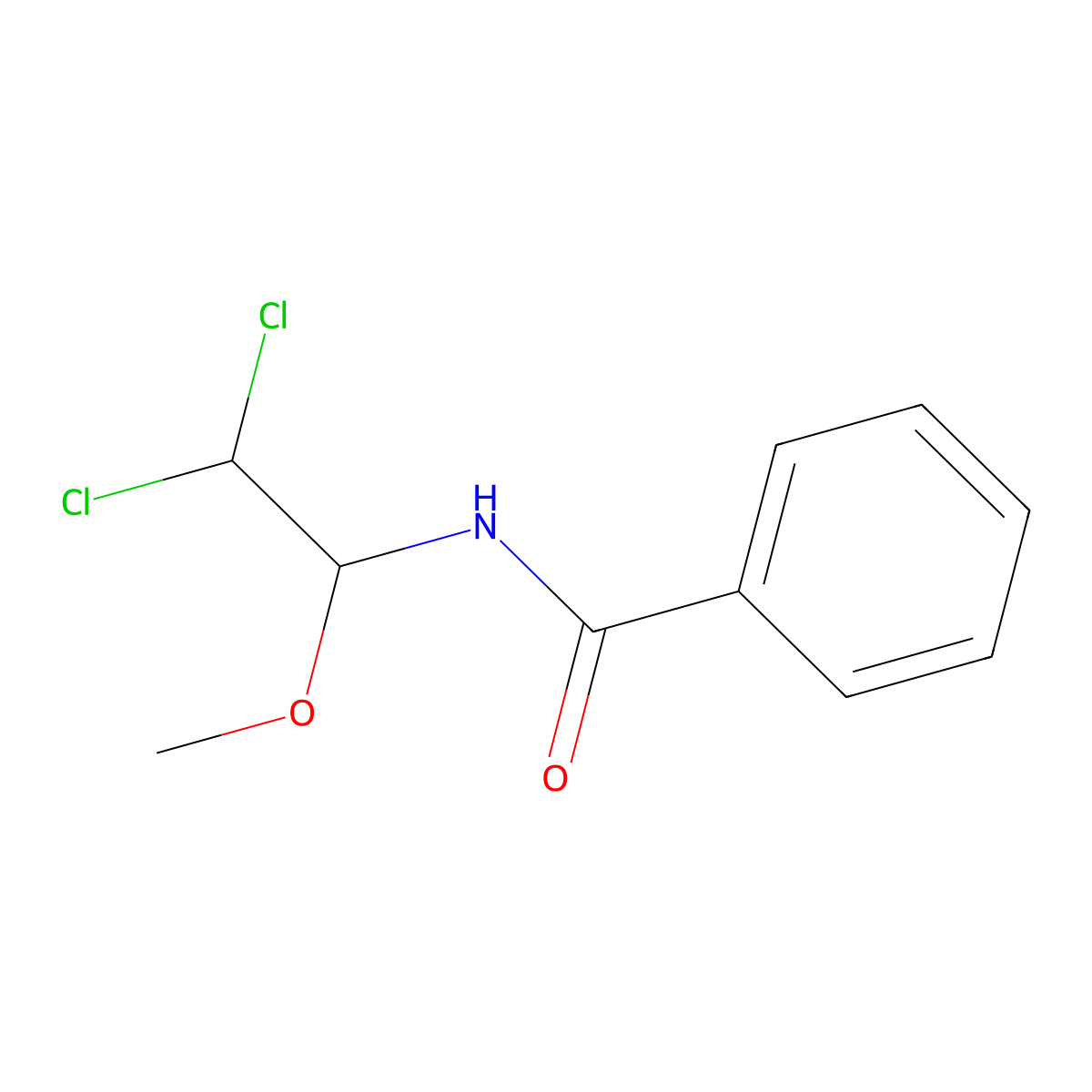 N-(2,2-dichloro-1-methoxyethyl)benzamide molecular structure, CAS 301158-73-6