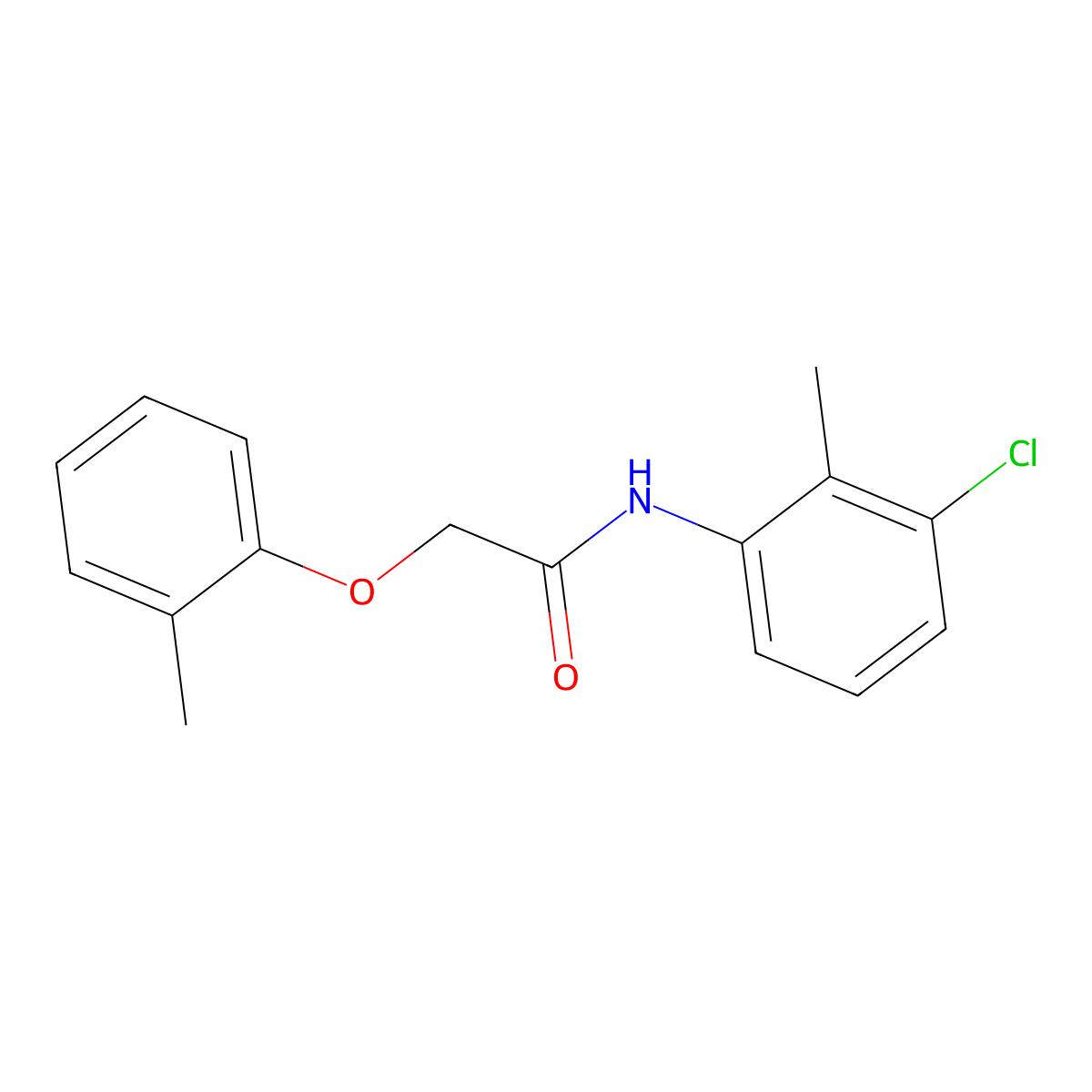 N-(3-chloro-2-methylphenyl)-2-(2-methylphenoxy)acetamide molecular structure, CAS 301159-58-0
