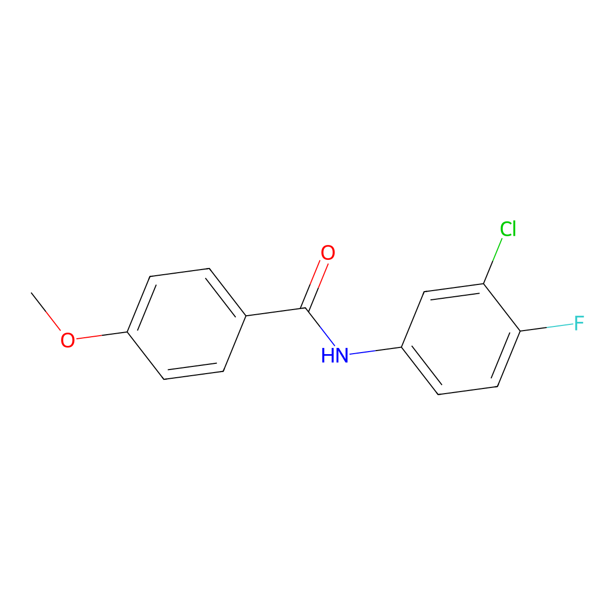 N-(3-chloro-4-fluorophenyl)-4-methoxybenzamide molecular structure, CAS 301159-89-7