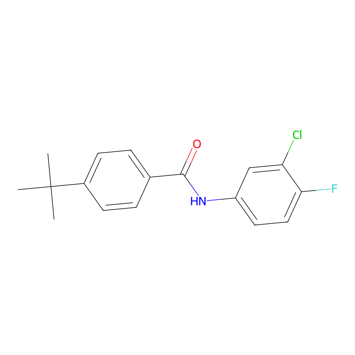 4-tert-butyl-N-(3-chloro-4-fluorophenyl)benzamide molecular structure, CAS 301159-90-0