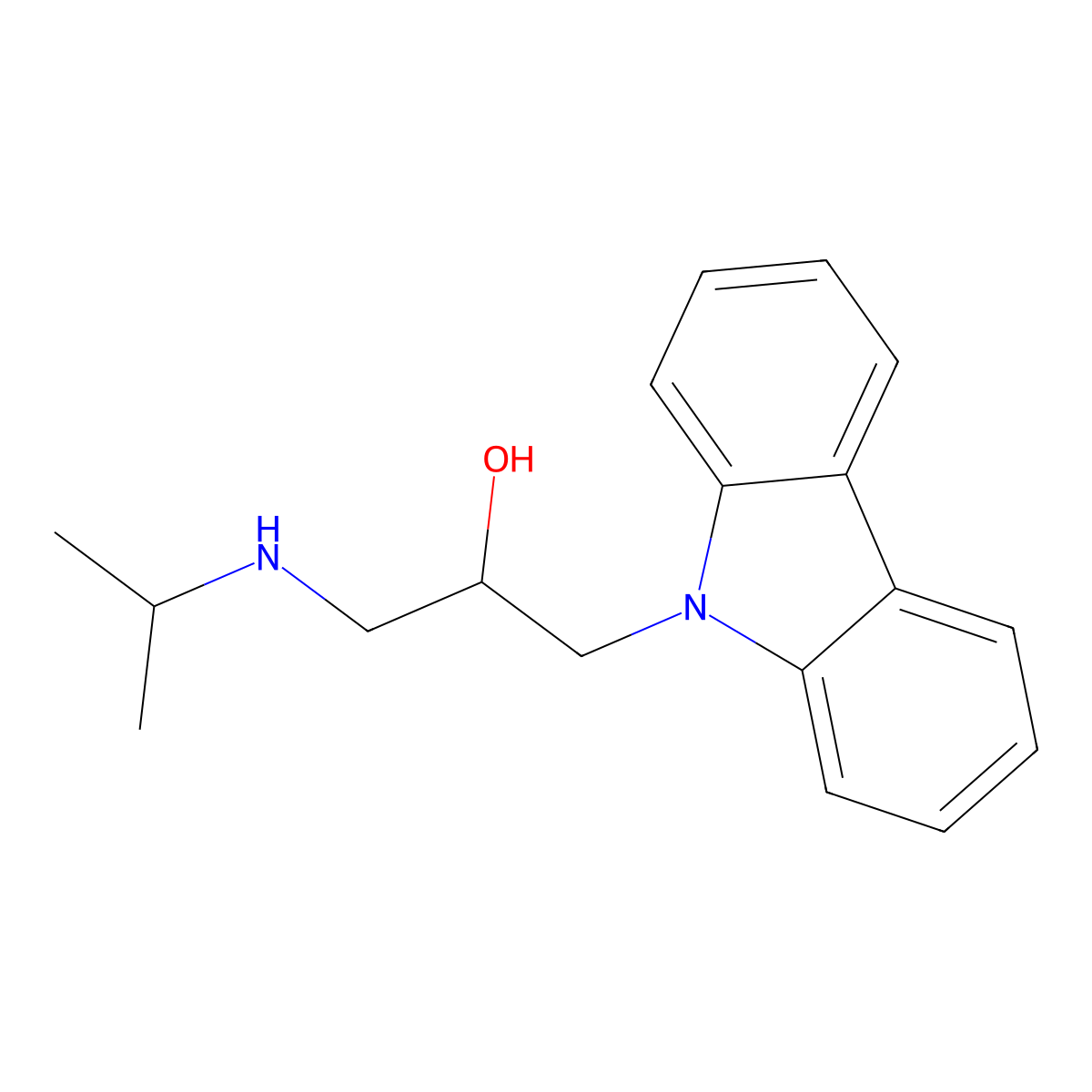1-Carbazol-9-yl-3-(propan-2-ylamino)propan-2-ol molecular structure, CAS 301160-08-7
