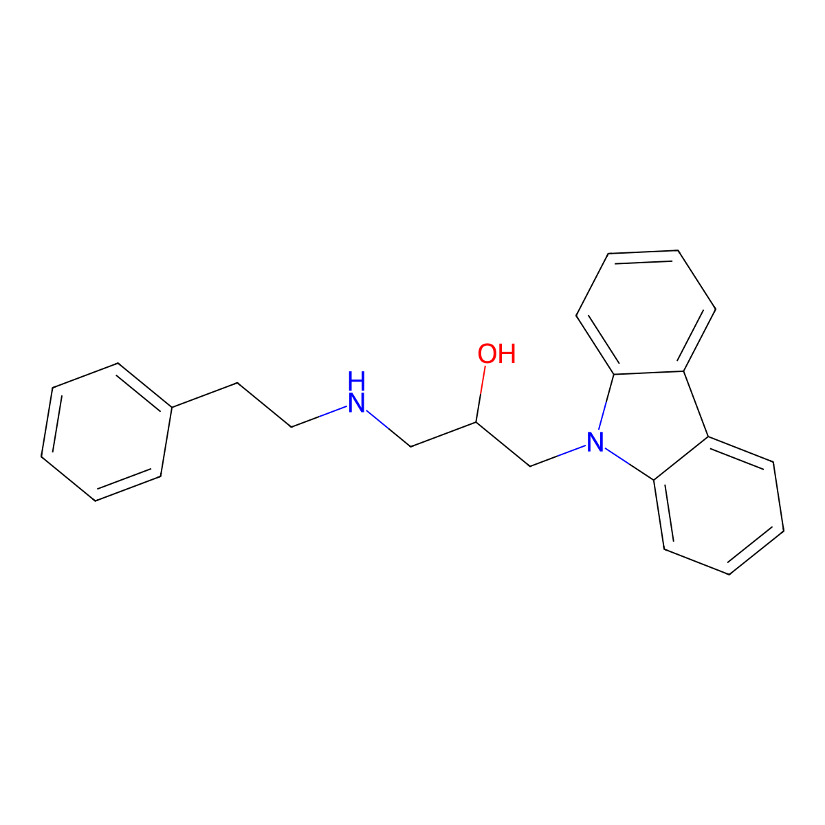 1-Carbazol-9-yl-3-phenethylamino-propan-2-ol molecular structure, CAS 301160-11-2
