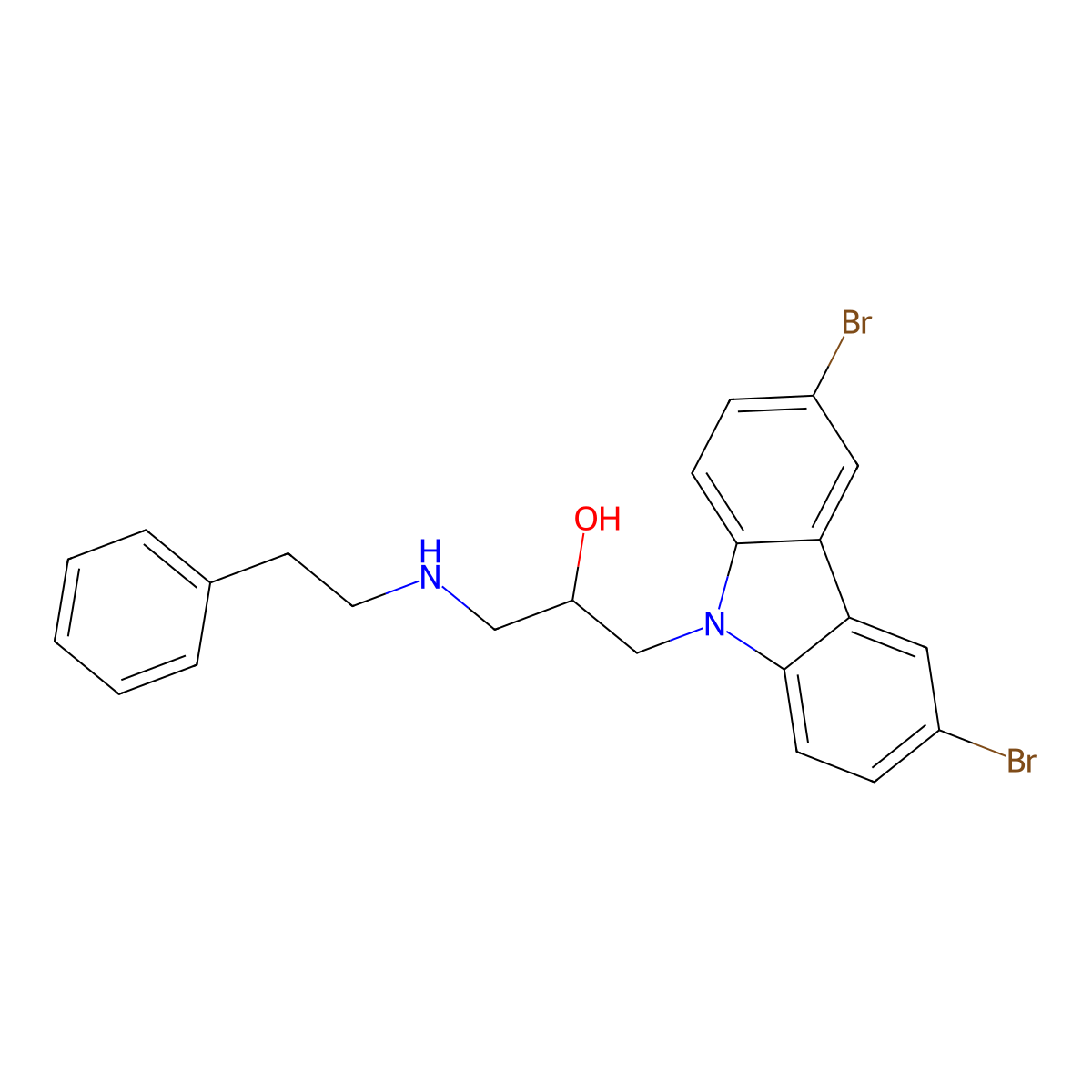 1-(3,6-Dibromo-carbazol-9-yl)-3-phenethylamino-propan-2-ol molecular structure, CAS 301160-13-4