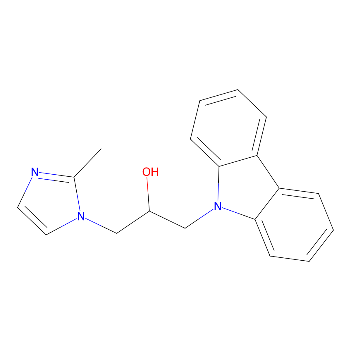 1-Carbazol-9-yl-3-(2-methyl-imidazol-1-yl)-propan-2-ol molecular structure, CAS 301160-14-5